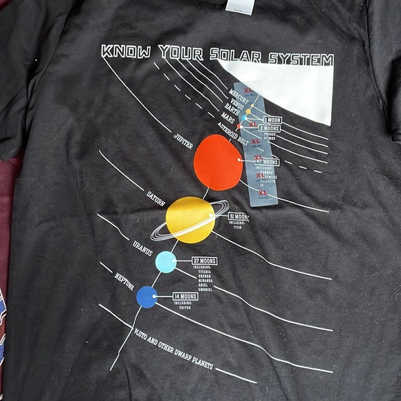 NEW Old Navy Youth tshirt bundle volacano solar system XL 14 16 with tags black - Picture 3 of 4